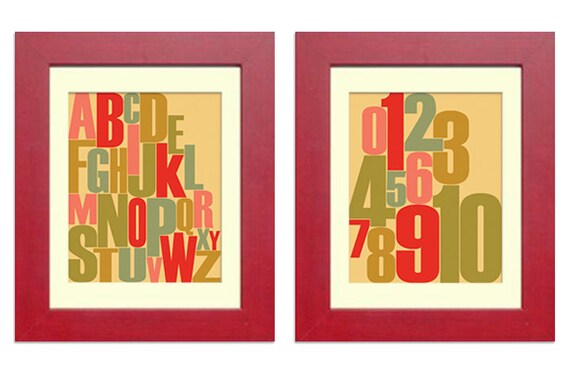 Alphabet Art, Children Wall Art, Modern Nursery Wall Decor ABC Poster Wall Decor, Alphabet Print Set, Alphabet Kids Room Decor