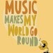 Music Art Typography Wall Decor, Typographic Illustration Poster "Music Makes My World Go Round" Phonograph Illustration  Music  Quote