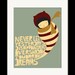 Positive Print Art / Typography Poster "Let Go of Disappointments" Hand Drawn Modern Art with Inspiring Saying and Illustration
