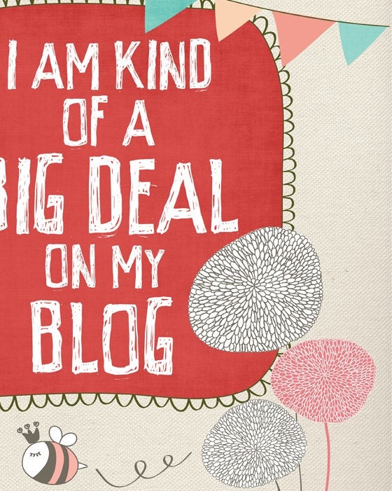 Blog Print Art "I am a Big Deal - No.1" 11x14 Pink, Red, Fun Blogging Poster, Poster for Bloggers, Art Print Wall Decor