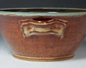 Bridges Pottery Medium Brown and Red Utility Bowl
