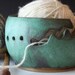 Ceramic Yarn Bowl - Knitting Bowl Weathered Pattina Green Regular Size CUSTOM ORDER