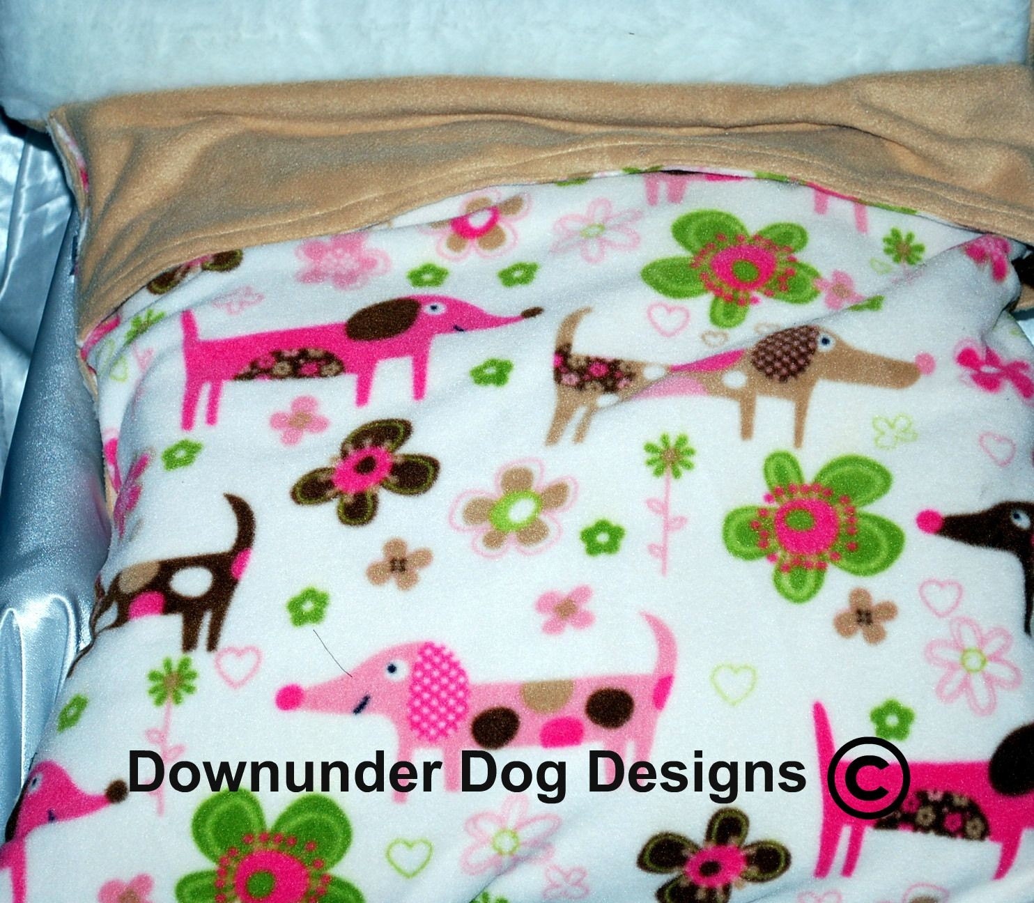 SALE Last 1 Left Doxie Snuggle Sleeping bag with Gold accents 30 by 30 inch