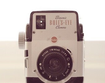 Camera photograph, kodak, history, vintage collection, office, home decor, brown, black, abstract, fine art photograph 5"x7"