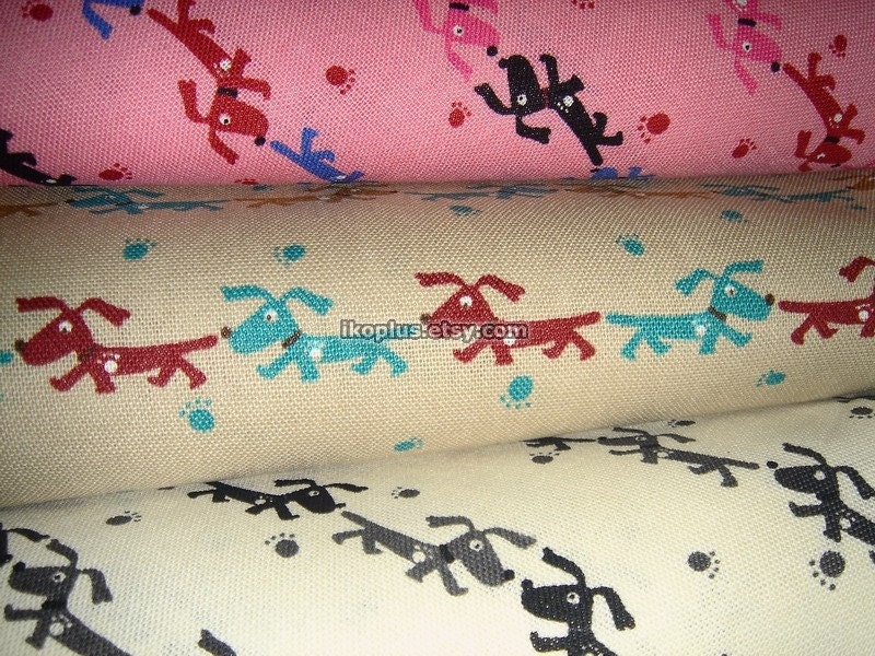 Lovely Dogs with Paw Prints in White - EK-QS31504A
