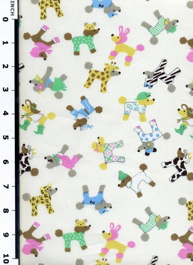 SALE-Fashion Poodles in White-Half Yard-EK-QS35501C