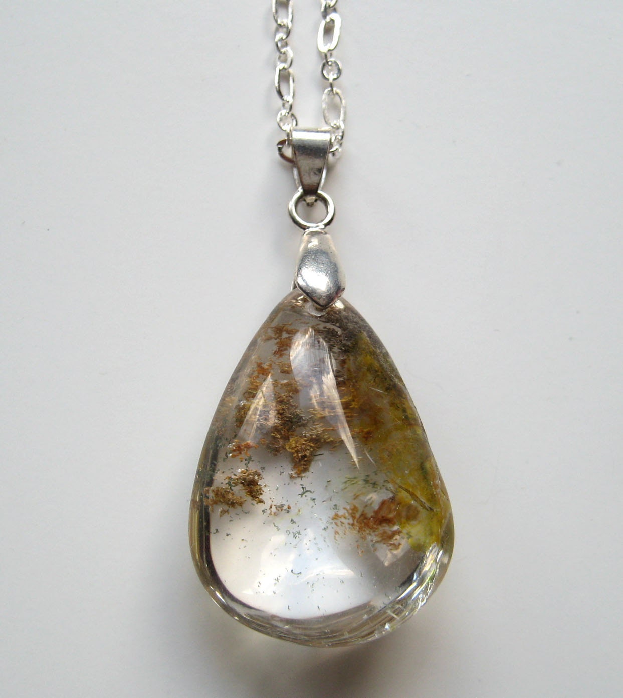 Orange and Yellow Phantom Quartz Pendant
