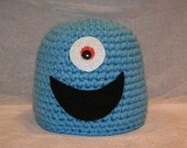 Custom cyclops hat - crocheted character hat made to look like a one eyed monster