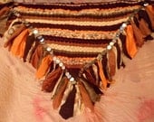 Sandy Beach woven hip scarf, belly dancing, faerie cosplay (size large)