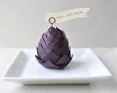 Paper artichoke Wedding/shower decorations and favors - As seen in Etsy Weddings Nov. 2012. Pine cone ornament, pinecone. Set of 4