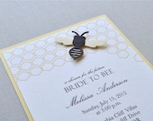 Bride to bee shower invitation.  Honeycomb, bee, hive, nature.  Wedding invite.