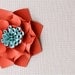 As sold in ANTHROPOLGIE - Paper dahlia gift topper/table decor/place card setting in persimmon, gift topper, holiday favor