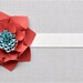 As sold in ANTHROPOLGIE - Paper dahlia gift topper/table decor/place card setting in persimmon, gift topper, holiday favor