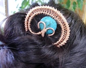 Made to Order Metal Hair Fork - Isis Copper and Turquenite hair pin, hair stick