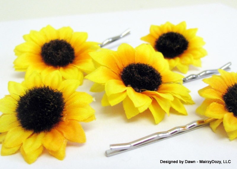 Bobby Pins Hair Accessories, Sunflower  Bobbies - Set of 5