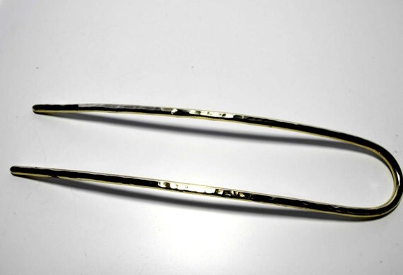 Metal Hair Fork Slim - Brass