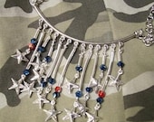 TEXTURES OF PATRIOTISM Necklace with Sterling Silver and Swarovski Crystal
