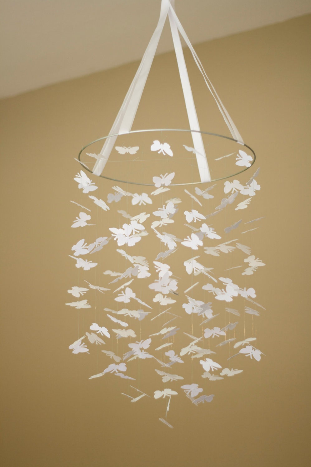 White Bright Butterfly Mobile KIT-DIY-Great Craft Project