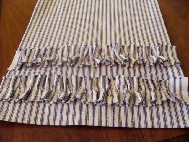 Farmhouse Ticking Stripe 48" Table Runner - Table Linens - You Choose the Color