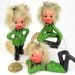 From Outer Space - Vintage 60s Ceramic Moon Girl Figurines by Enesco, Set of 3 Furry Alien Figures w/ Rhinestone Antennae, Bizarre Kitsch