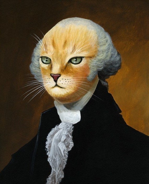 George...8 x 10 glossy print ... George Washington cat