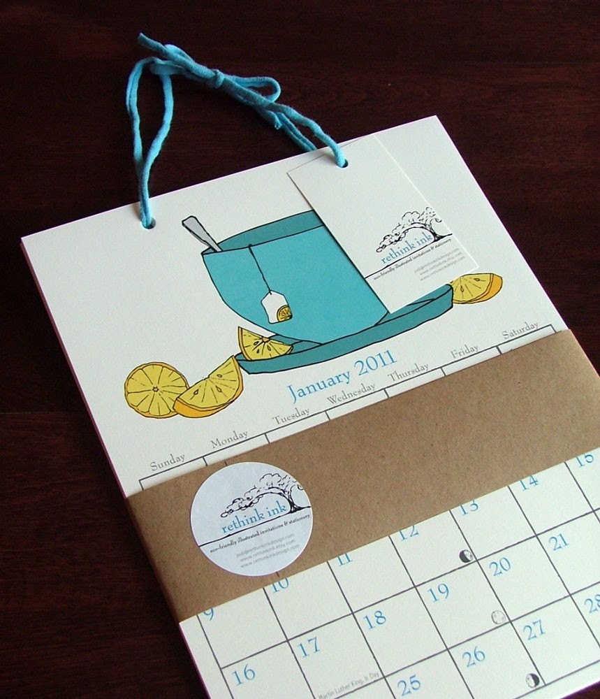2011 hanging wall calendar - original illustrations, eco-friendly - in stock