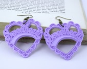 Purple Sweetheart Heart Earrings 30% OFF SALE