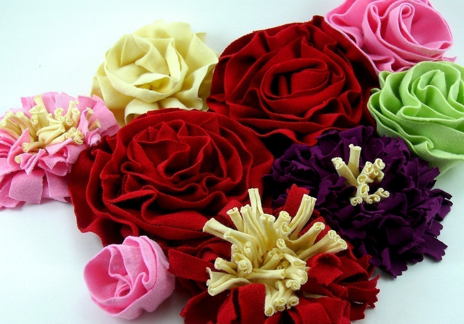 T Shirt Fabric Flowers PDF Tutorial 12 Learn to make all these flowers in 1 tutorial