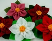 Poinsettia Star Felt Flower PDF Tutorial plus free bonus flower ...  No Machine Sewing