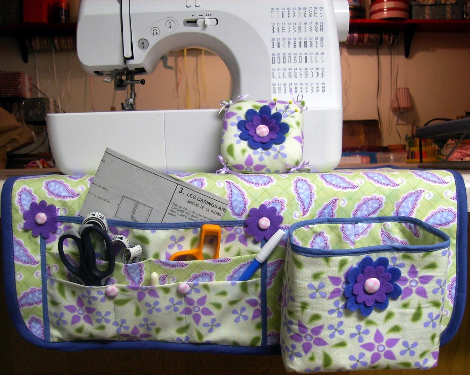 Sewing Mat Organizer Thread Catcher and Pin Cushion...PDF Tutorial Ebook