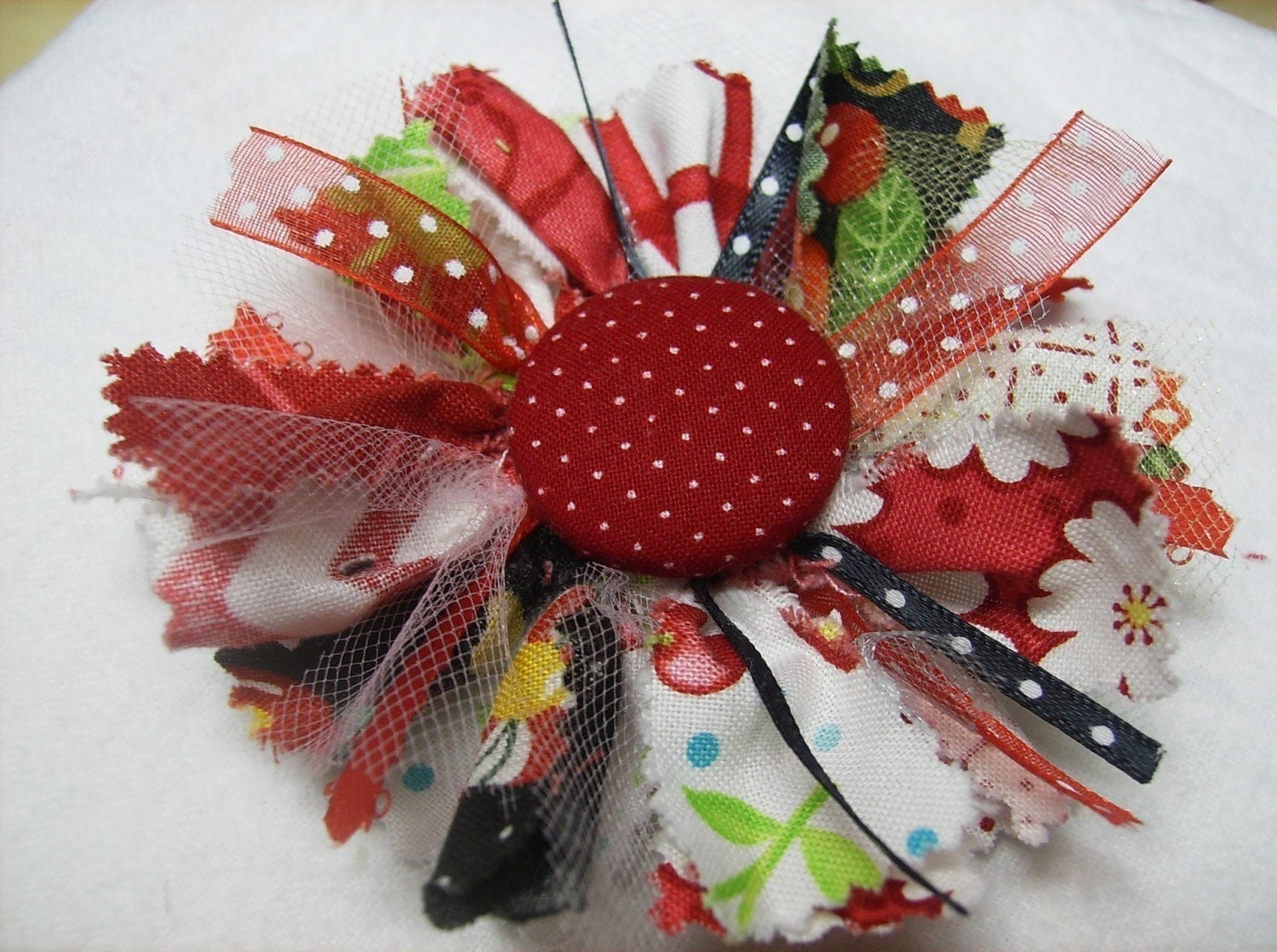 Raggy Fabric Flower Tutorial PDF ... Make Handmade Fabric Flowers ... Flower Pattern no. 6