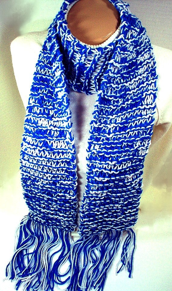Scarf Sports College University Kentucky Duke Inspired  Blue White Dallas Cowboys Indianapolis Colts Superbowl - as seen on the THE MIDDLE