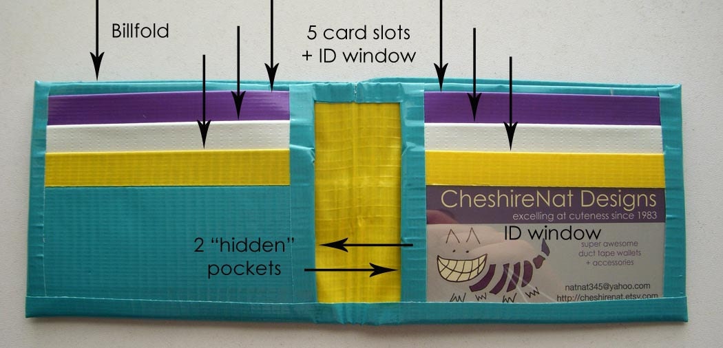 Plaid Owl Bifold Duct Tape Wallet - Teal