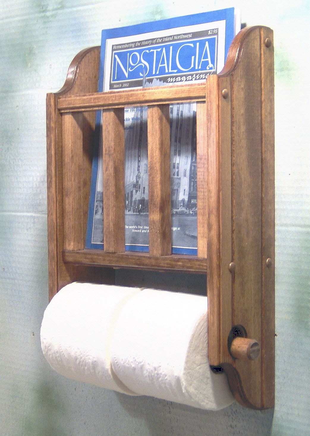 Early American Toilet tissue magazine literature rack