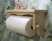 Paper towel, shelf, wood ,unfinished with crown