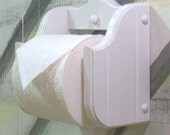 White wood toilet paper holder regular style