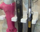 White hair blow dryer curling iron brush 1 and one half flat iron holder wood