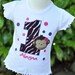 Personalized Monkey Girl Kids Birthday Ruffle Shirt / Polka Dots / Short Sleeve