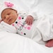 Baby Girl Personalized Polka Dot Gown and Beanie Hat Set with Flower
