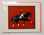 Dressage Horse Hunter Jumper Greeting Cards  - Set of 5 - From Original Artwork Note Cards