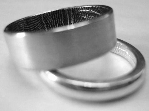 Custom Fingerprint wedding band ring