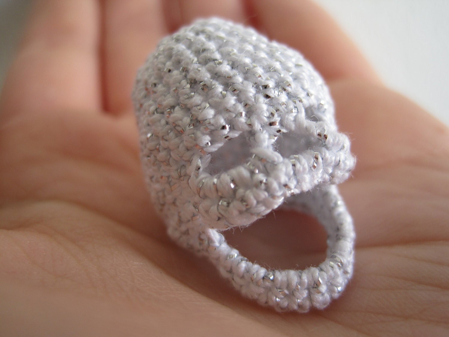 Sparkling Crocheted Skull
