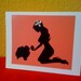 Pomeranian and Pin Up Silhouette Blank Note Card
