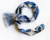 Hand painted silk scarf-Dark blue grey Butterfly Hand painted silk scarf  great gift for Mother Day - klaradar