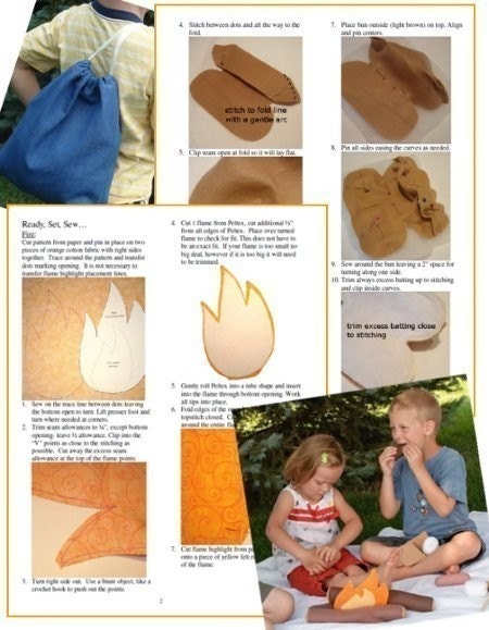 Campfire Cookout- Felt Food Play Set - immediate download of pdf sewing pattern