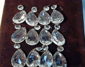 Lot of 12 Large Tear Drop Crystals
