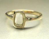 Reserved Listing for Marty. 14k yellow gold engagement ring, white rose cut sapphire.