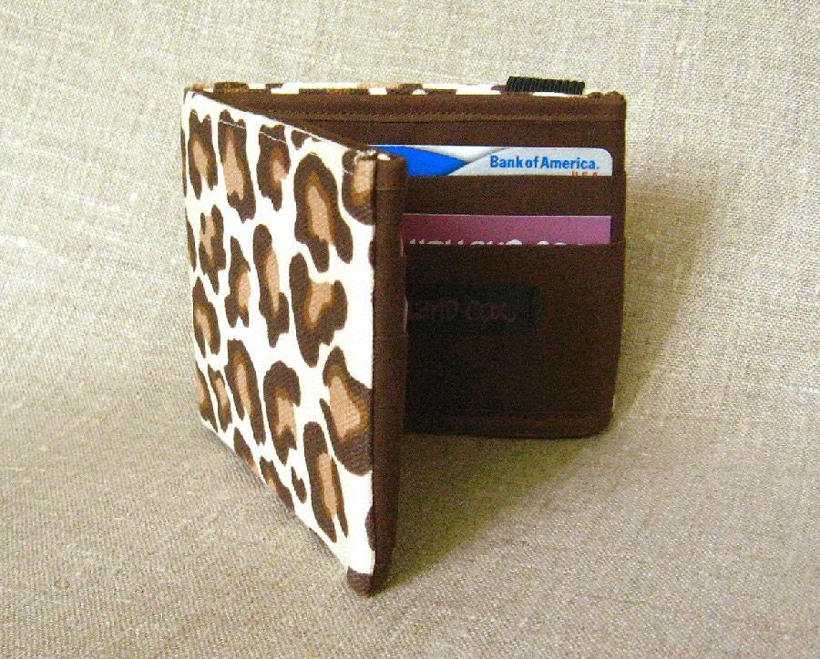 skinny wallet - leopard