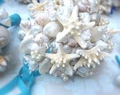 Made to Order Crisp Bridal Party / Bridesmaids Bouquet of Shells, Bead and Crystals (Onotoa Atoll Style)