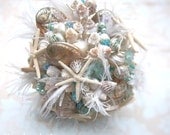 Made to Order Custom Details Bridal Bouquet of Shells (Blushing Aqua Island Style). FULL PAYMENT